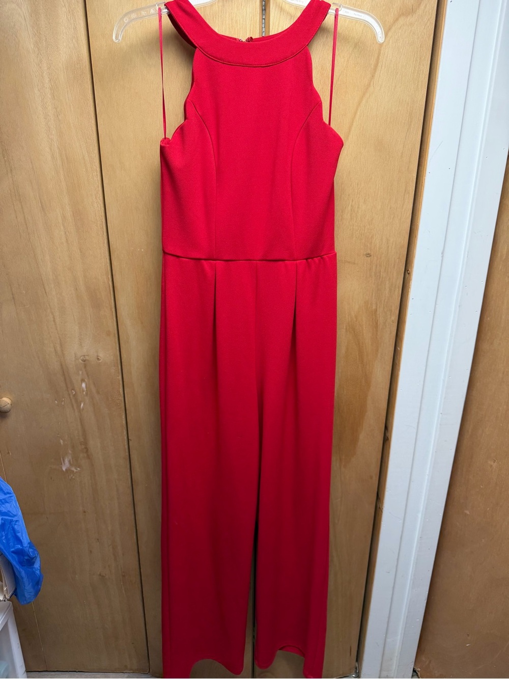 miami Red Sleeveless Halter Jumpsuit